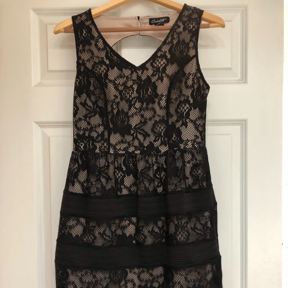 Black lace cocktail dress